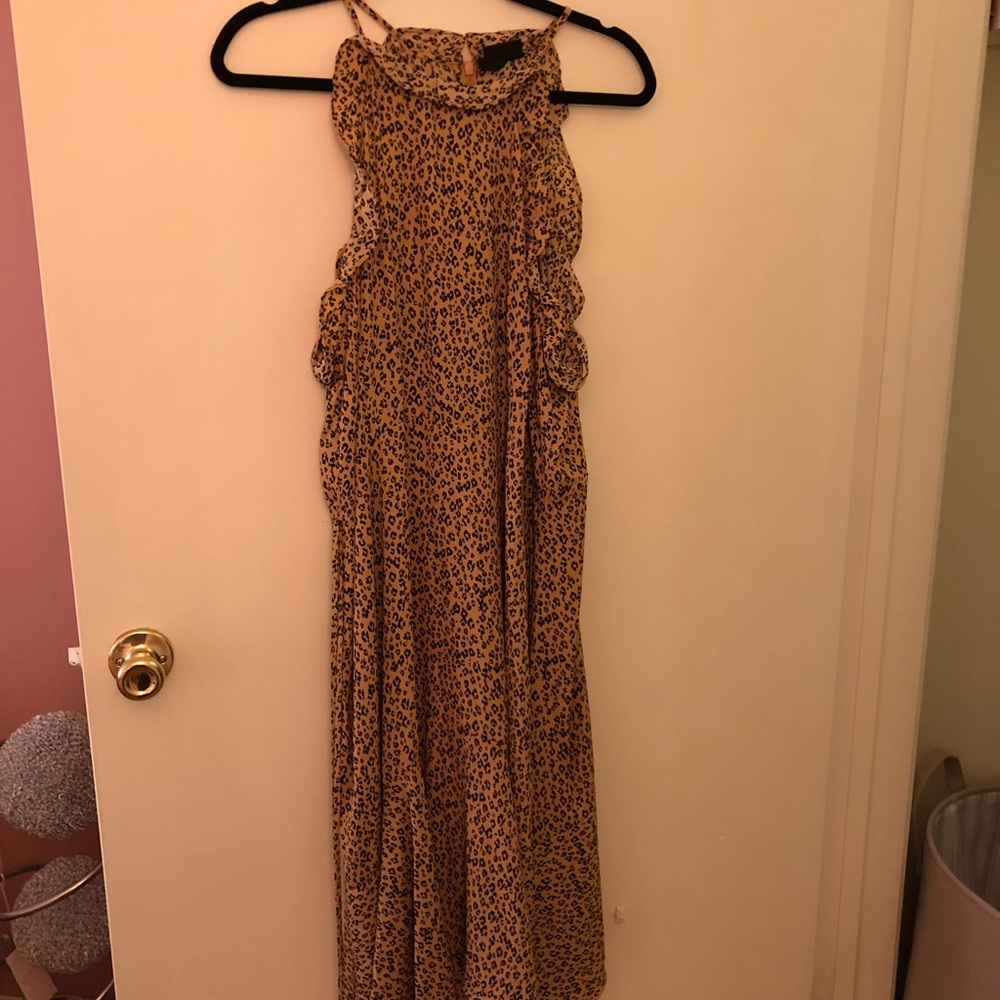 WHO WHAT WEAR Leopard Print Midi Dress Size XXL